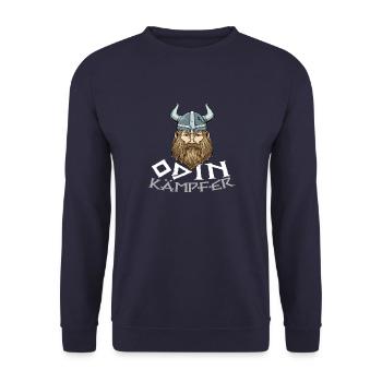 Odin Kämpfer - Walhalla Wikinger Krieger - Unisex Pullover - Navy - Vorne - Alina (178cm) & Michal (187cm)