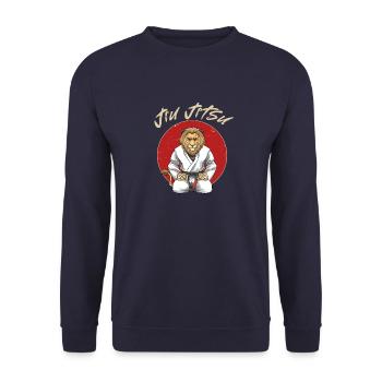 Jiu Jitsu Lion - Brasilianisches Jiu Jitsu und - Unisex Pullover - Navy - Vorne - Alina (178cm) & Michal (187cm)