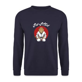 Jiu Jitsu Lion - Brasilianisches Jiu Jitsu MMA - Unisex Pullover - Navy - Vorne - Alina (178cm) & Michal (187cm)
