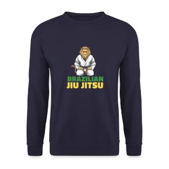 Brasilianisches Jiu Jitsu und Grappling - Jiu - Unisex Pullover - Navy - Vorne - Alina (178cm) & Michal (187cm)