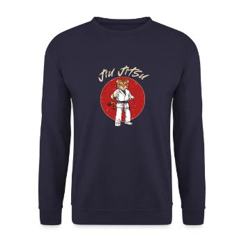 BJJ Tiger - Brasilianisches Jiu Jitsu und - Unisex Pullover - Navy - Vorne - Alina (178cm) & Michal (187cm)