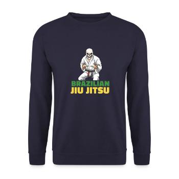 BJJ Skeleton - Brasilianisches Jiu Jitsu und - Unisex Pullover - Navy - Vorne - Alina (178cm) & Michal (187cm)