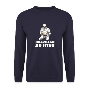 Jiu Jitsu Skeleton - Brasilianisches Jiu Jitsu MMA - Unisex Pullover - Navy - Vorne - Alina (178cm) & Michal (187cm)