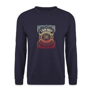 50-year-old jokes birthday gag for grandparents - Unisex Sweatshirt - navy - Front - Alina (178cm) & Michal (187cm)