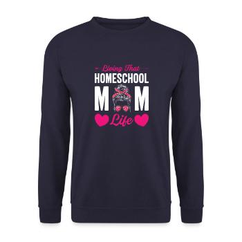 Homeschool Distance Learning Fun Online Course - Unisex Sweatshirt - navy - Front - Alina (178cm) & Michal (187cm)