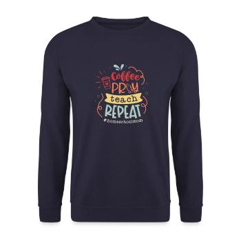 Inspiring Homeschool Teacher Coffeeholic Gesche - Unisex Sweatshirt - navy - Front - Alina (178cm) & Michal (187cm)