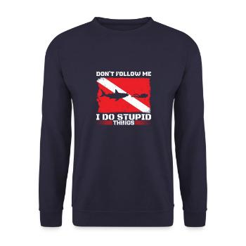 Tief Unterwasser Schnorcheln Taucher Lebensstil - Unisex Pullover - Navy - Vorne - Alina (178cm) & Michal (187cm)