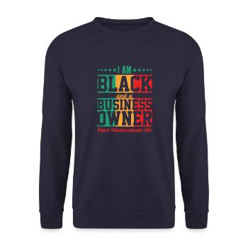 Entrepreneuriat Lifestyle Business Mindset Cadeau - Sweat-shirt Unisexe - marine - Devant - Alina (178cm) & Michal (187cm)