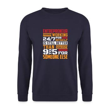 Entrepreneurs Business Lifestyle Cadeaux I - Sweat-shirt Unisexe - marine - Devant - Alina (178cm) & Michal (187cm)