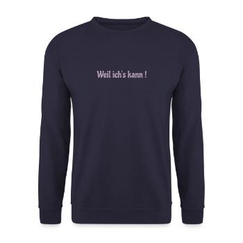 Weil ich's kann ! - Unisex Pullover - Navy - Vorne - Alina (178cm) & Michal (187cm)