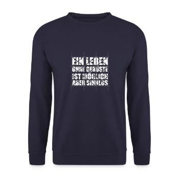 Ein Leben ohne Gerüste ist möglich - Unisex Pullover - Navy - Vorne - Alina (178cm) & Michal (187cm)