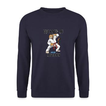 Taekwondo Kämpfer - Niedlich TKD Koreanische - Unisex Pullover - Navy - Vorne - Alina (178cm) & Michal (187cm)