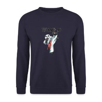 Taekwondo Panda Fighter - Lustige TKD koreanische - Unisex Pullover - Navy - Vorne - Alina (178cm) & Michal (187cm)