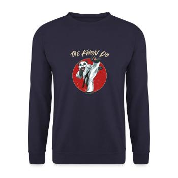 Taekwondo Panda - Lustige TKD Koreanische - Unisex Pullover - Navy - Vorne - Alina (178cm) & Michal (187cm)