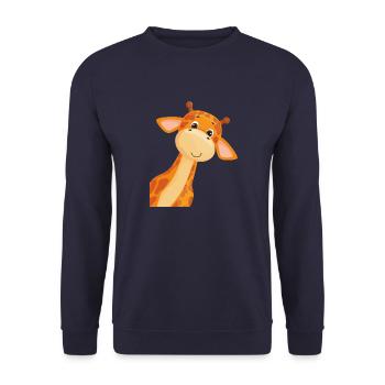 giraffe - Unisex Sweatshirt - navy - Front - Alina (178cm) & Michal (187cm)