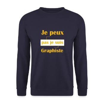 Tshirt homme Je peux pas je suis Graphiste - Sweat-shirt Unisexe - marine - Devant - Alina (178cm) & Michal (187cm)