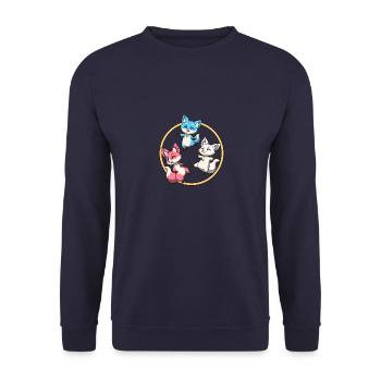 Lustige Transgender Stolz Füchse LGBTQ - Unisex Pullover - Navy - Vorne - Alina (178cm) & Michal (187cm)