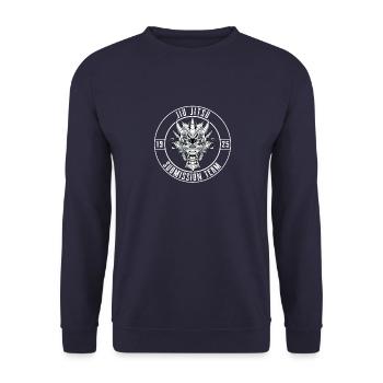 Jiu Jitsu Dragon - Unterwerfung Team Jiu Jitsu - Unisex Pullover - Navy - Vorne - Alina (178cm) & Michal (187cm)