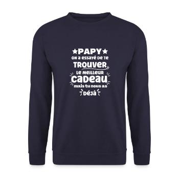 Meilleur cadeau pour Papy - Fête des grands-pères - Sweat-shirt Unisexe - marine - Devant - Alina (178cm) & Michal (187cm)