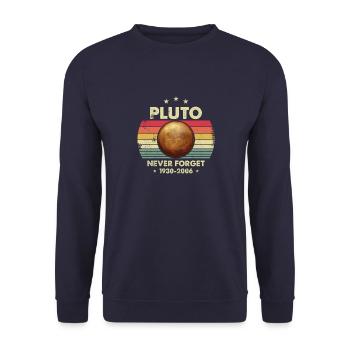 Pluto Never Forget 1930 2006 - Unisex Sweatshirt - navy - Front - Alina (178cm) & Michal (187cm)