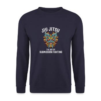 Die Kunst des Unterwerfungsgrapplings - Jiu Jitsu - Unisex Pullover - Navy - Vorne - Alina (178cm) & Michal (187cm)