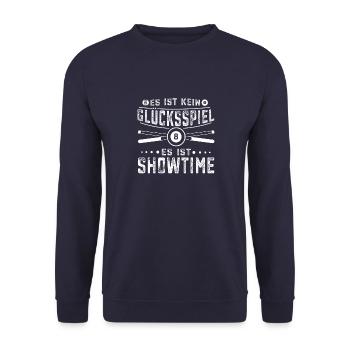 Billard Showtime Kneipensport Billardspieler - Unisex Pullover - Navy - Vorne - Alina (178cm) & Michal (187cm)