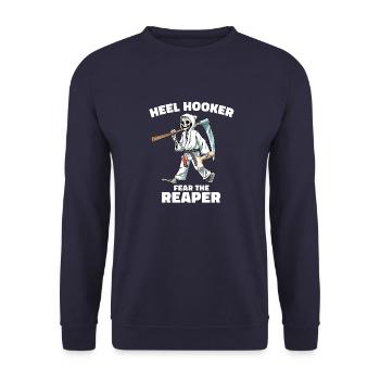 Lustige Jiu Jitsu Beinschlösser Fußschlösser - Unisex Pullover - Navy - Vorne - Alina (178cm) & Michal (187cm)