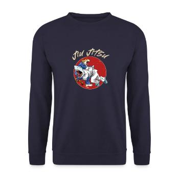 Lustiges brasilianisches Jiu Jitsu und Grappling - - Unisex Pullover - Navy - Vorne - Alina (178cm) & Michal (187cm)