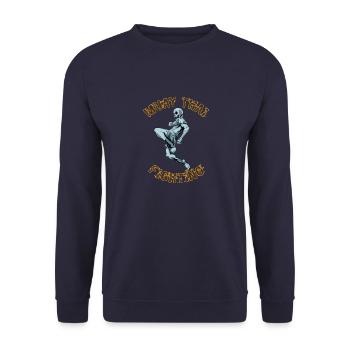 Muay Thai Thai Boxen MMA Skelett - Unisex Pullover - Navy - Vorne - Alina (178cm) & Michal (187cm)