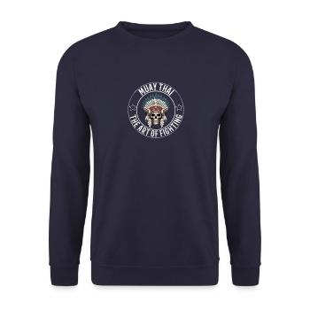 Muay Thai Kampfkunst Skelett Kriegshaube - Unisex Pullover - Navy - Vorne - Alina (178cm) & Michal (187cm)