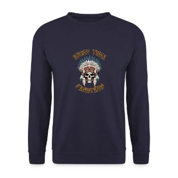Muay Thai Thai Boxen MMA Skelett Kriegshaube - Unisex Pullover - Navy - Vorne - Alina (178cm) & Michal (187cm)