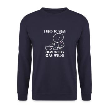Mignon propriétaire de chien Gift Stick Figure Chiens - Sweat-shirt Unisexe - marine - Devant - Alina (178cm) & Michal (187cm)
