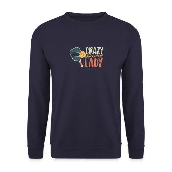 Crazy Pickleball Lady Drôle Pickleball Player Jeu de mots - Sweat-shirt Unisexe - marine - Devant - Alina (178cm) & Michal (187cm)