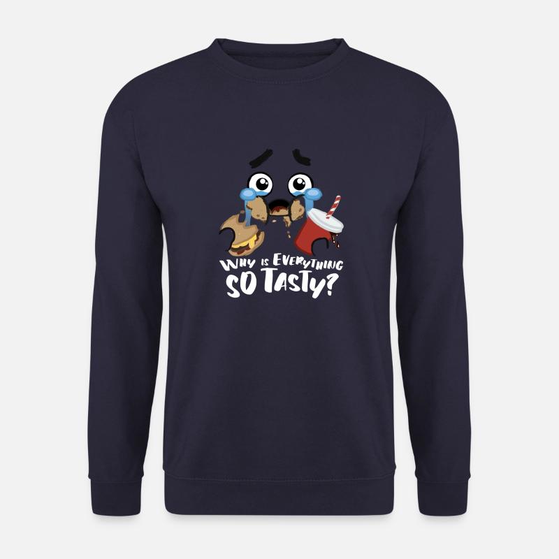 Gesicht & Slogan Design why is everything so tasty - Unisex Pullover - Navy