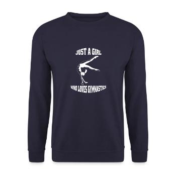 Turnerin Turnen Bodenturnen Mädchen Turnverein - Unisex Pullover - Navy - Vorne - Alina (178cm) & Michal (187cm)