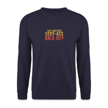 Lustig nur ein weiterer sexy glatzköpfiger Kerl Humor kahl - Unisex Pullover - Navy - Vorne - Alina (178cm) & Michal (187cm)