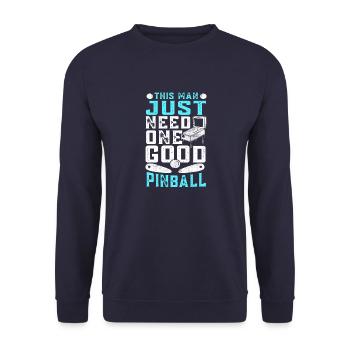 Pinball Flipperautomat Sammler Acrade Geschenk - Unisex Pullover - Navy - Vorne - Alina (178cm) & Michal (187cm)
