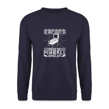 Pinball Flipperautomat Sammler Acrade Geschenk - Unisex Pullover - Navy - Vorne - Alina (178cm) & Michal (187cm)