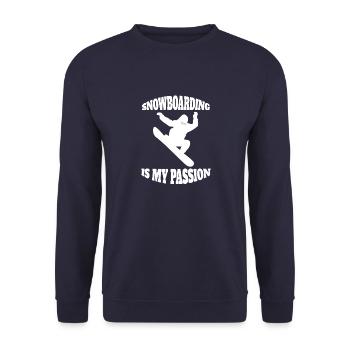 Snowboard Winter Sports Snowboarder Saying - Unisex Sweatshirt - navy - Front - Alina (178cm) & Michal (187cm)