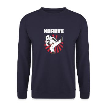 Karate Panda - Karate Japanische Sonne - Unisex Pullover - Navy - Vorne - Alina (178cm) & Michal (187cm)