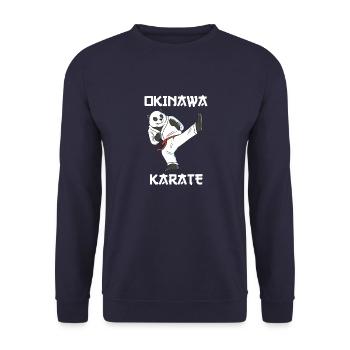 Karate Panda - Karate Japanische Kampfsportarten - Unisex Pullover - Navy - Vorne - Alina (178cm) & Michal (187cm)