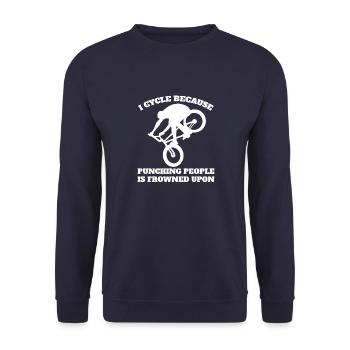 Mountain Bike Cycling Bicycle Tour Cycling - Unisex Sweatshirt - navy - Front - Alina (178cm) & Michal (187cm)