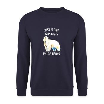 Just A Girl Who Loves Polar Bears - Unisex Sweatshirt - navy - Front - Alina (178cm) & Michal (187cm)
