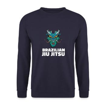 Jiu Jitsu Dragon Demon Brasilianisches Jiu Jitsu - Unisex Pullover - Navy - Vorne - Alina (178cm) & Michal (187cm)