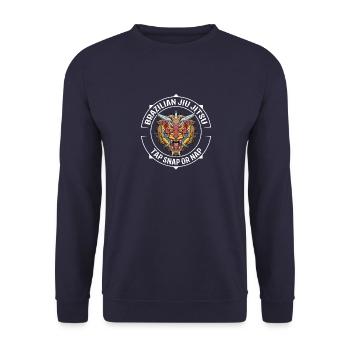 Jiu Jitsu Lion Demon - Unterwerfung Team Jiu Jitsu - Unisex Pullover - Navy - Vorne - Alina (178cm) & Michal (187cm)