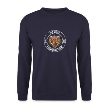 Brasilianisches Jiu Jitsu und Grappling - Jiu - Unisex Pullover - Navy - Vorne - Alina (178cm) & Michal (187cm)