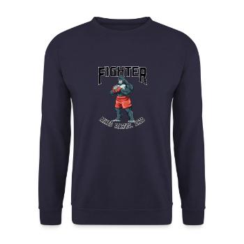 MMA Kämpfer Gorilla - Käfigkämpfer Freies Kämpfen - Unisex Pullover - Navy - Vorne - Alina (178cm) & Michal (187cm)
