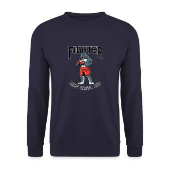 MMA Kämpfer Pitbull - Käfigkämpfer Freies Kämpfen - Unisex Pullover - Navy - Vorne - Alina (178cm) & Michal (187cm)