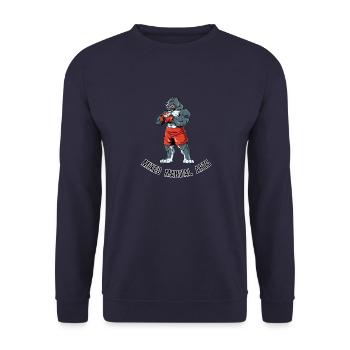 Pitbull MMA Gemischte Kampfsportarten Kämpfen - Unisex Pullover - Navy - Vorne - Alina (178cm) & Michal (187cm)