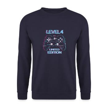 Cadeau d’anniversaire de niveau 4 Gaming en édition limitée - Sweat-shirt Unisexe - marine - Devant - Alina (178cm) & Michal (187cm)